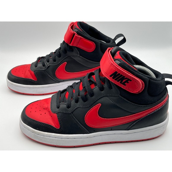 Nike Court Borough Mid 2 Sneakers Black Red‎ Athletic Shoes Boys 6.5 CD7782-003 - Picture 2 of 9